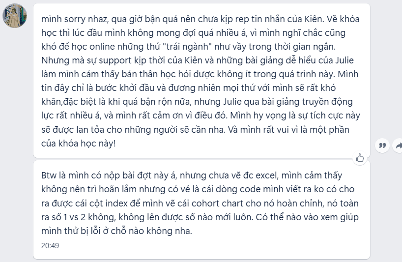 Feedback học viên