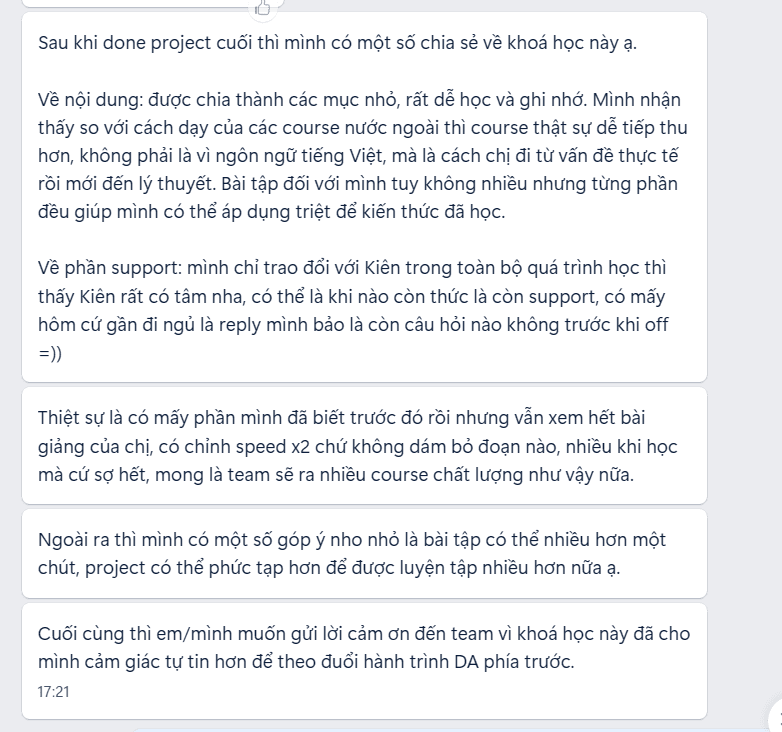 Feedback học viên