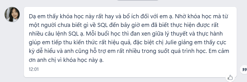 Feedback học viên