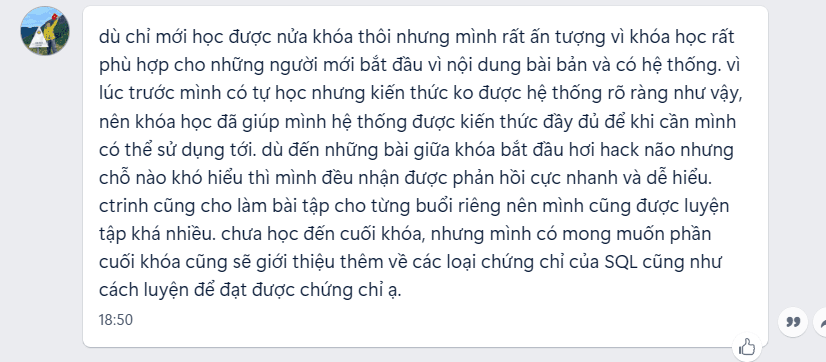 Feedback học viên