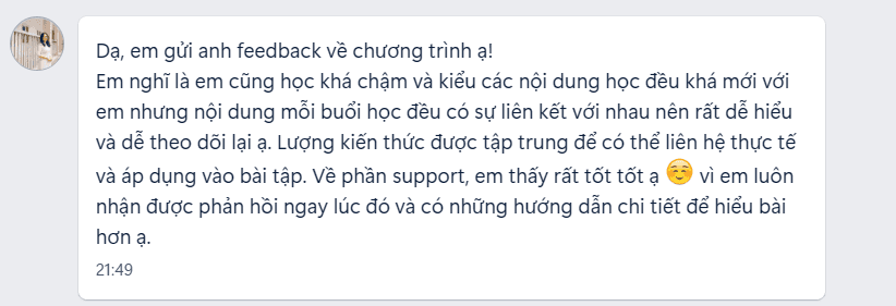 Feedback học viên