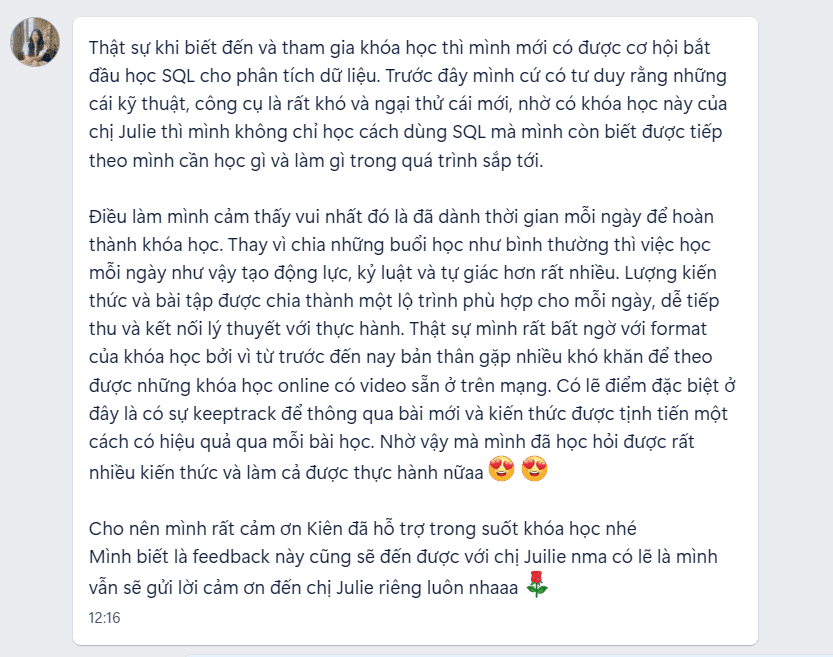 Feedback học viên