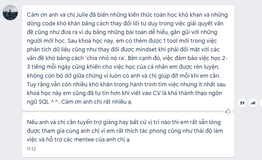 Feedback học viên