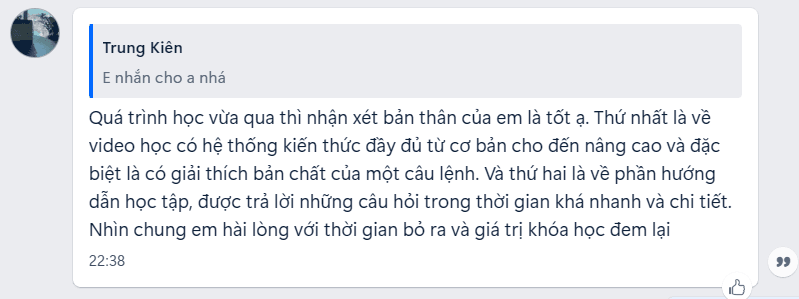 Feedback học viên