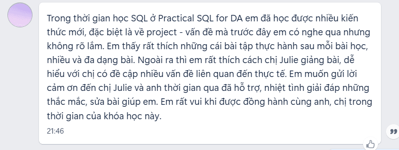 Feedback học viên